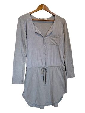Michael Stars Long Sleeve Shirt Dress Style 9569 Gray 100% Cotton Size XS